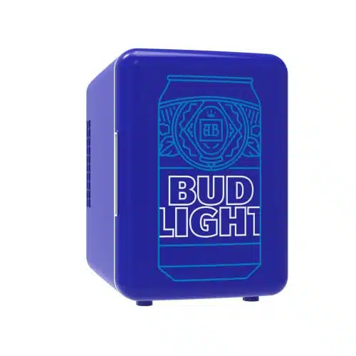 Curtis Misbult Bud Light, Mini Portable Compact Personal Fridge Cooler, Liter Capacity Chills Six Oz Cans, % Freon Free & Eco Friendly, , Navy