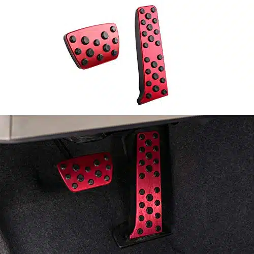 Cke For Toyota Camry For Ravavalon For Highlander For Lexus Es Ls Accessories Aluminium Alloy Car Auto Foot Pedal Covers Brake And Gas Pedal Pads  Red