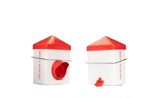 Rentacoop Pound Chickchicken Medium Port Feeder And Ounce (Liter) Drinker Set For Chicks, Chickens, Quail, And Other Small Birds