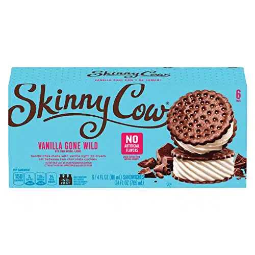 Skinny Cow Gone Wild Low Fat Ice Cream Sandwiches Box, Vanilla, Fl Oz, (Pack Of )