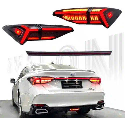 Tt Abc Led Tail Lights For Toyota Avalon Odified Taillights Mod Rear Lamp Assembly (Smoke With Center Light Bar)